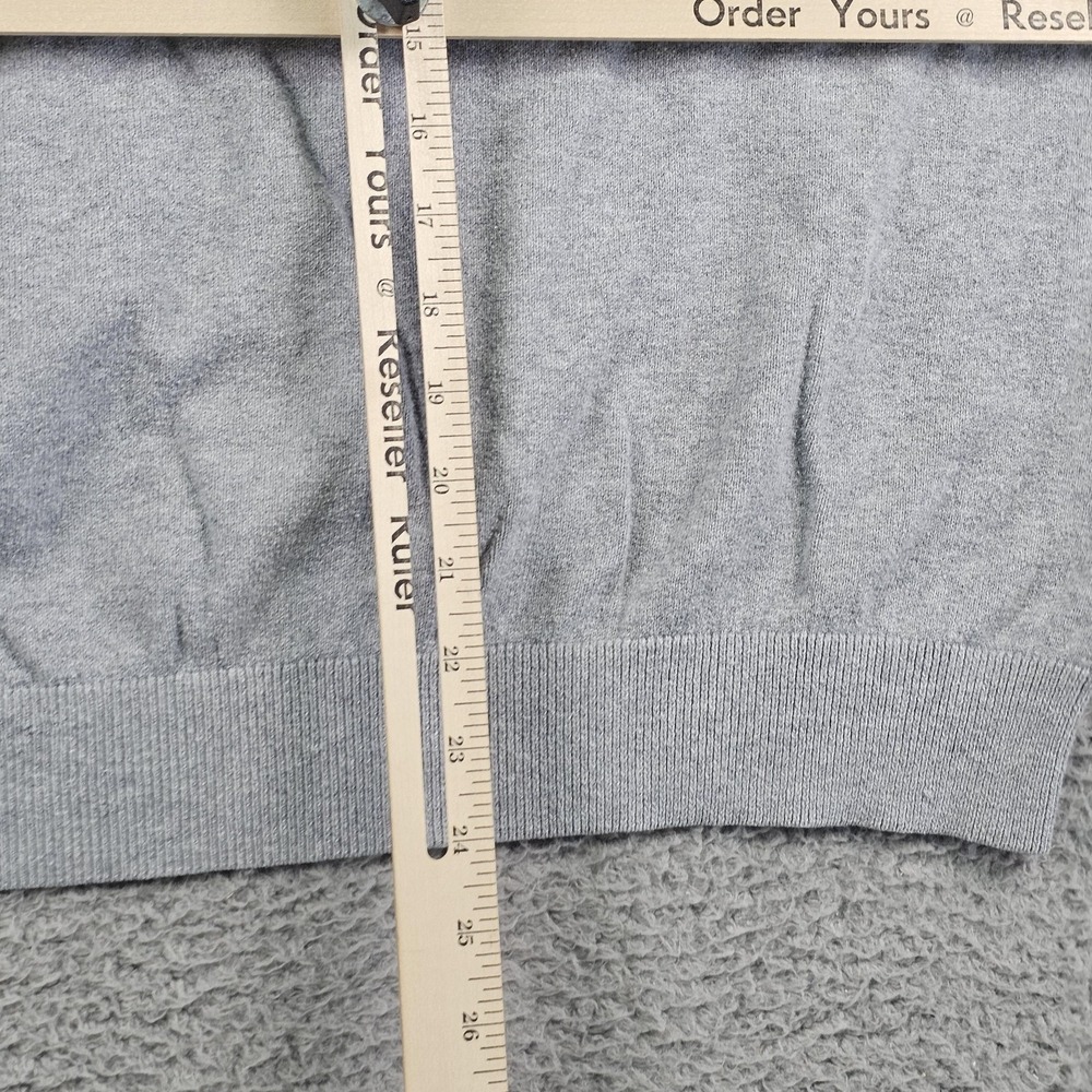 L.L.Bean Sweater Mens Large Gray Cotton Cashmere V Neck Knit Pullover Soft - Picture 7 of 9